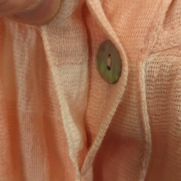 Free People Sleeveless Top Womens S Tank Pink White Check Hidden Button Front - Picture 8 of 14